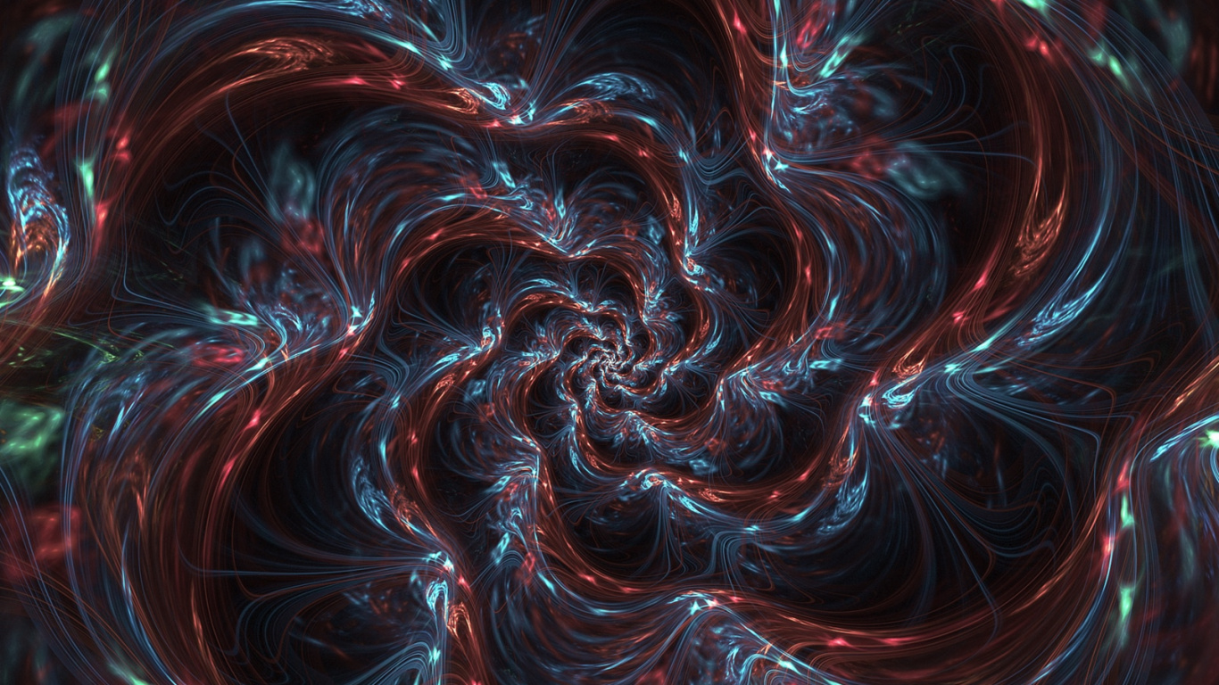 Обои фрактал, фрактальное искусство, психоделическое искусство, узор, абстракция в разрешении 1366x768