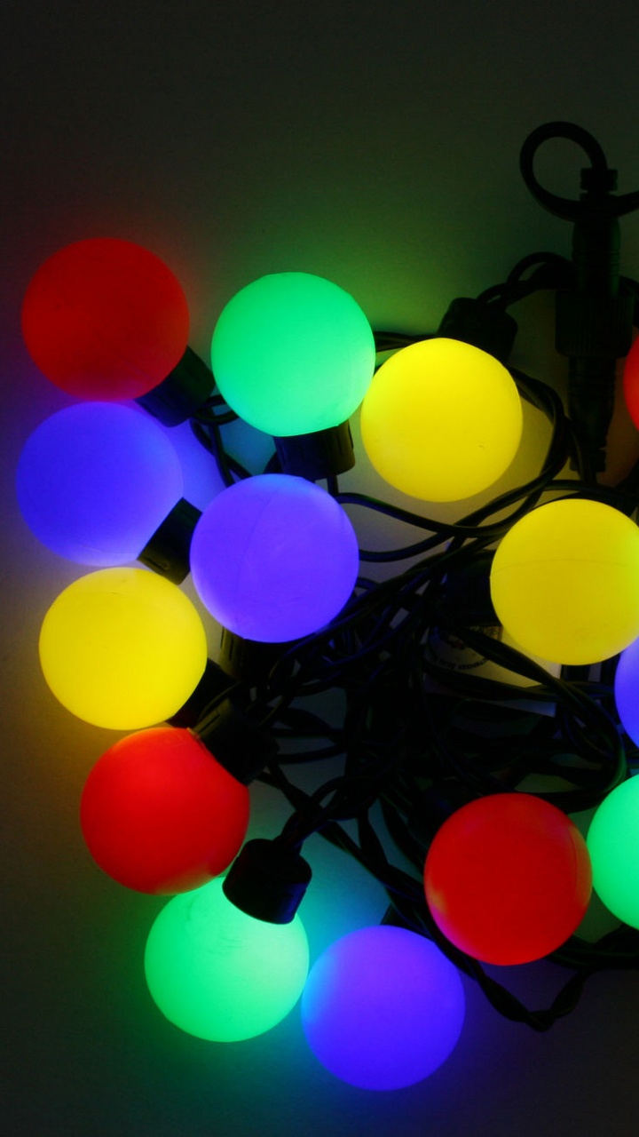 Обои свет, Рождественские огни, гирлянда, освещение, Новый год в разрешении 720x1280