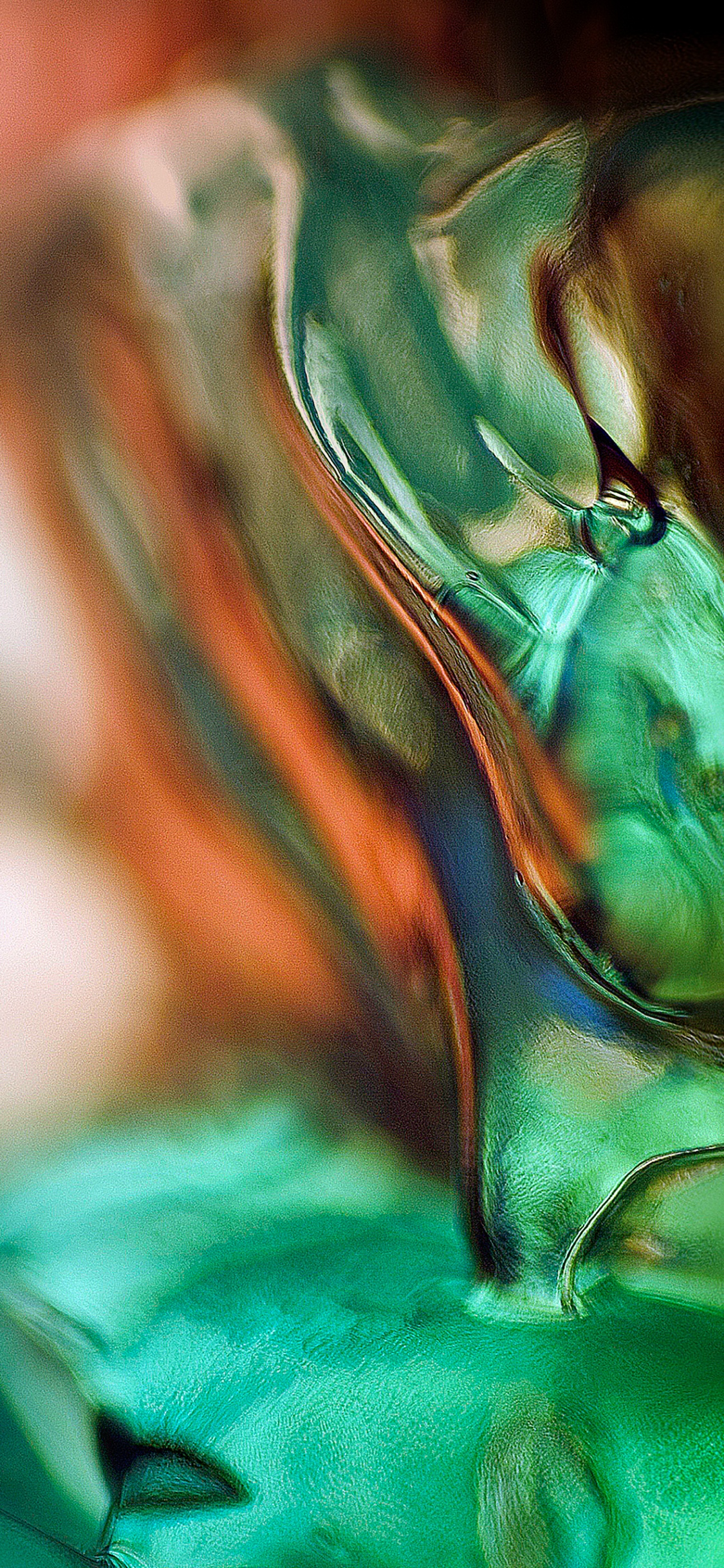 Обои С10, смартфон, Один пользовательский интерфейс, вода, зеленый в разрешении 1125x2436