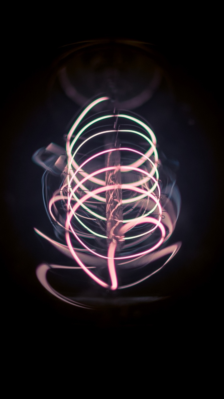 Обои свет, дизайн, неон, графика, темнота в разрешении 720x1280
