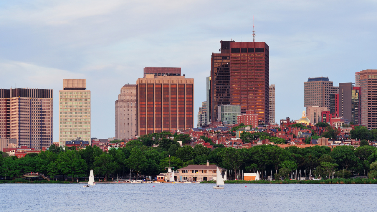Обои линия горизонта, Бостон, небоскреб, город, городской район в разрешении 1280x720