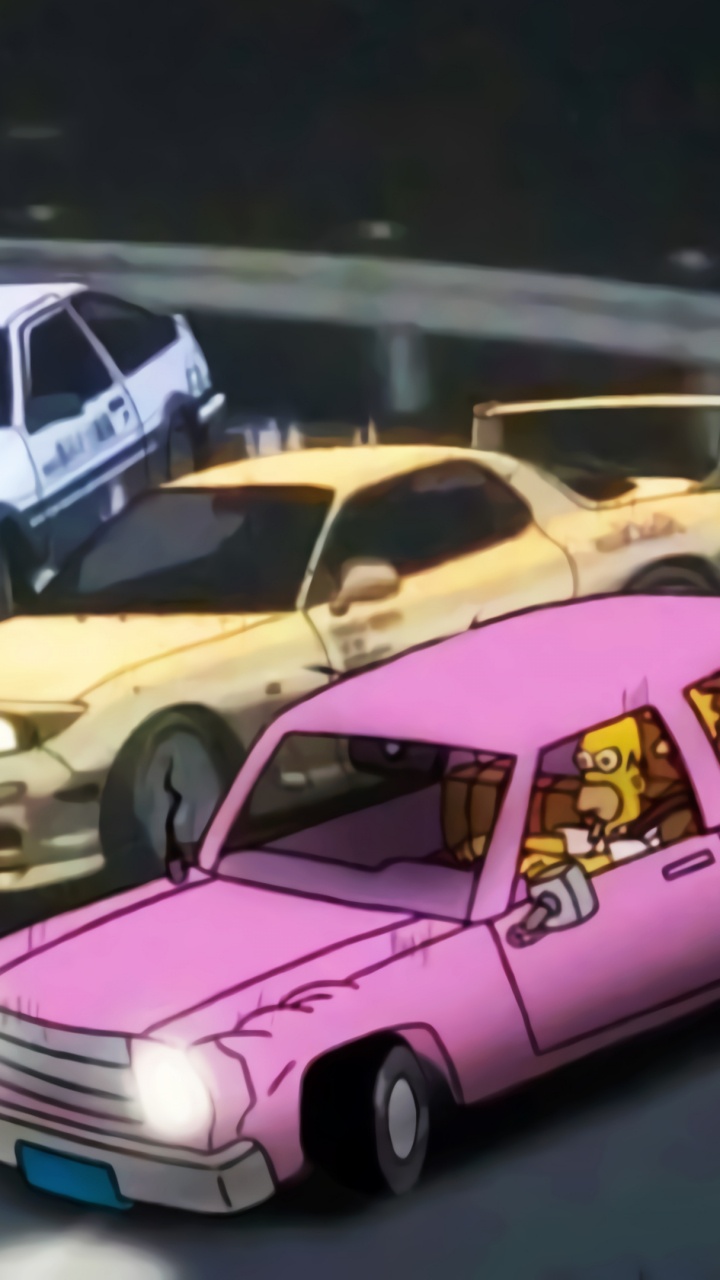 Обои аниме, телевидение, initial d simpson, Initial D, Манга в разрешении 720x1280