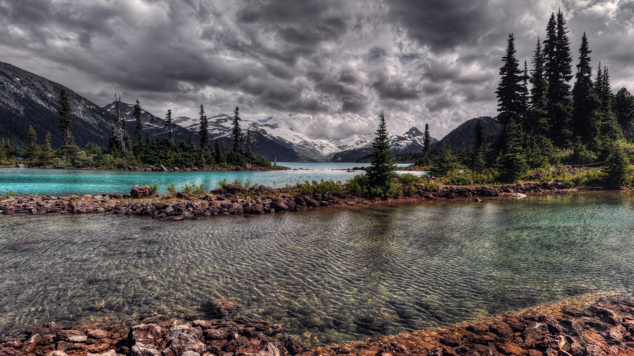 Обои природа, вода, дикая местность, озеро, гора в разрешении 1280x720