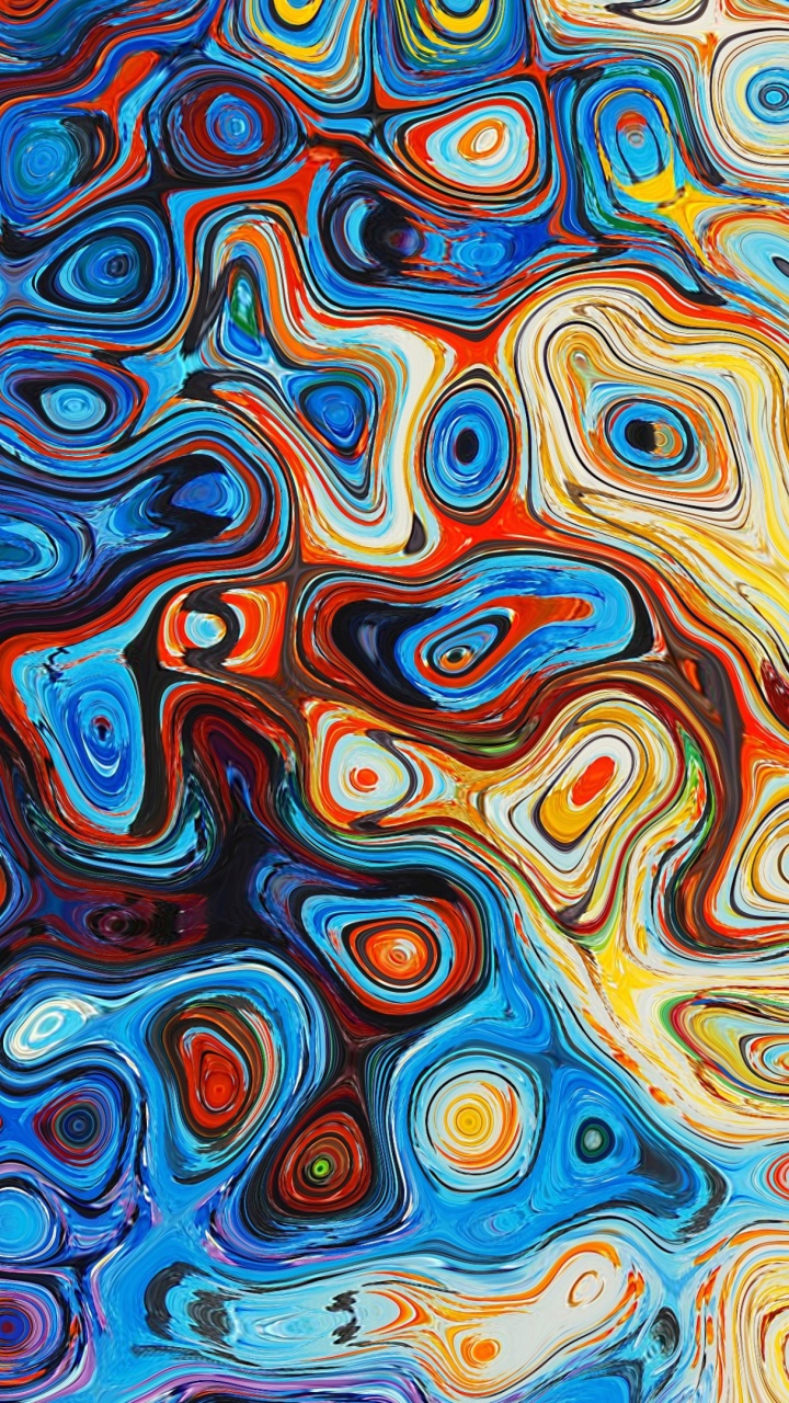 Обои психоделическое искусство, узор, дизайн, акриловая краска, текстиль в разрешении 720x1280