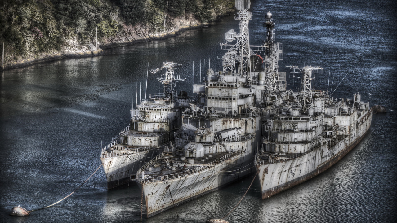 Обои кладбище кораблей, тяжелый крейсер, Линейный крейсер, разрушитель, крейсер в разрешении 1280x720
