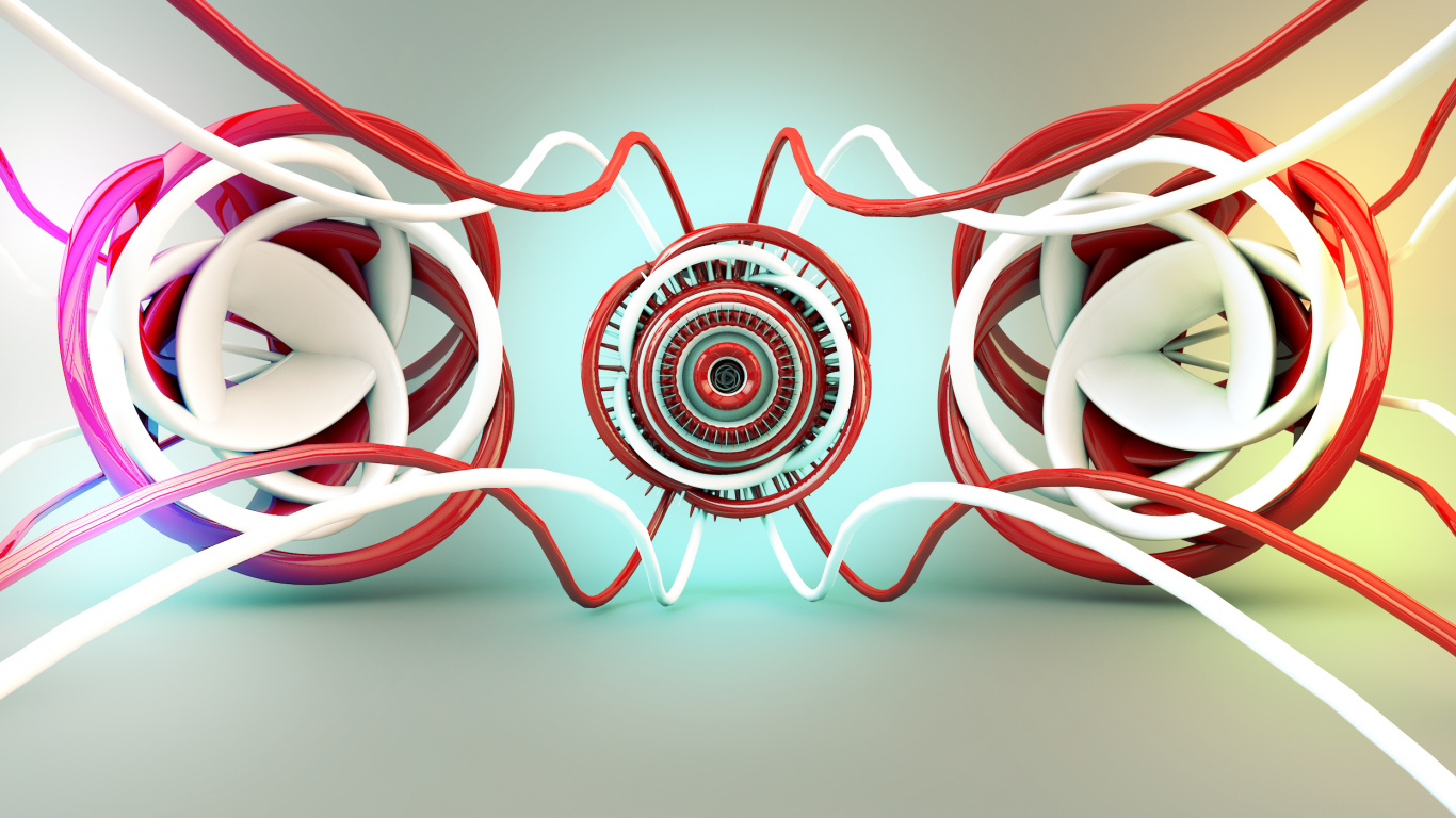 Обои технология, красный цвет, технологии, графический дизайн, круг в разрешении 1366x768