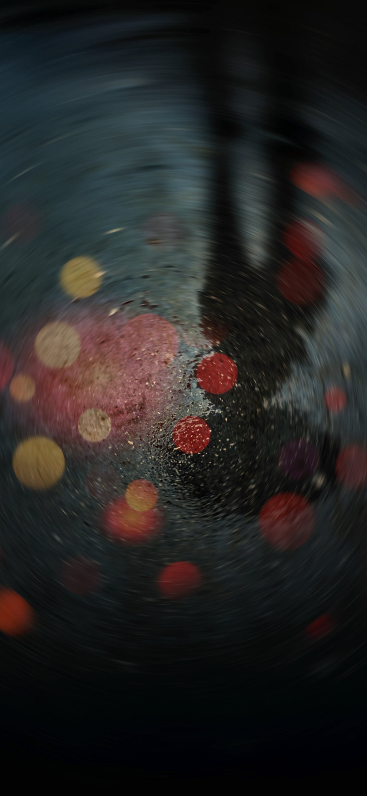 Обои спецэффекты, красный цвет, круг, космос, ночь в разрешении 1242x2688