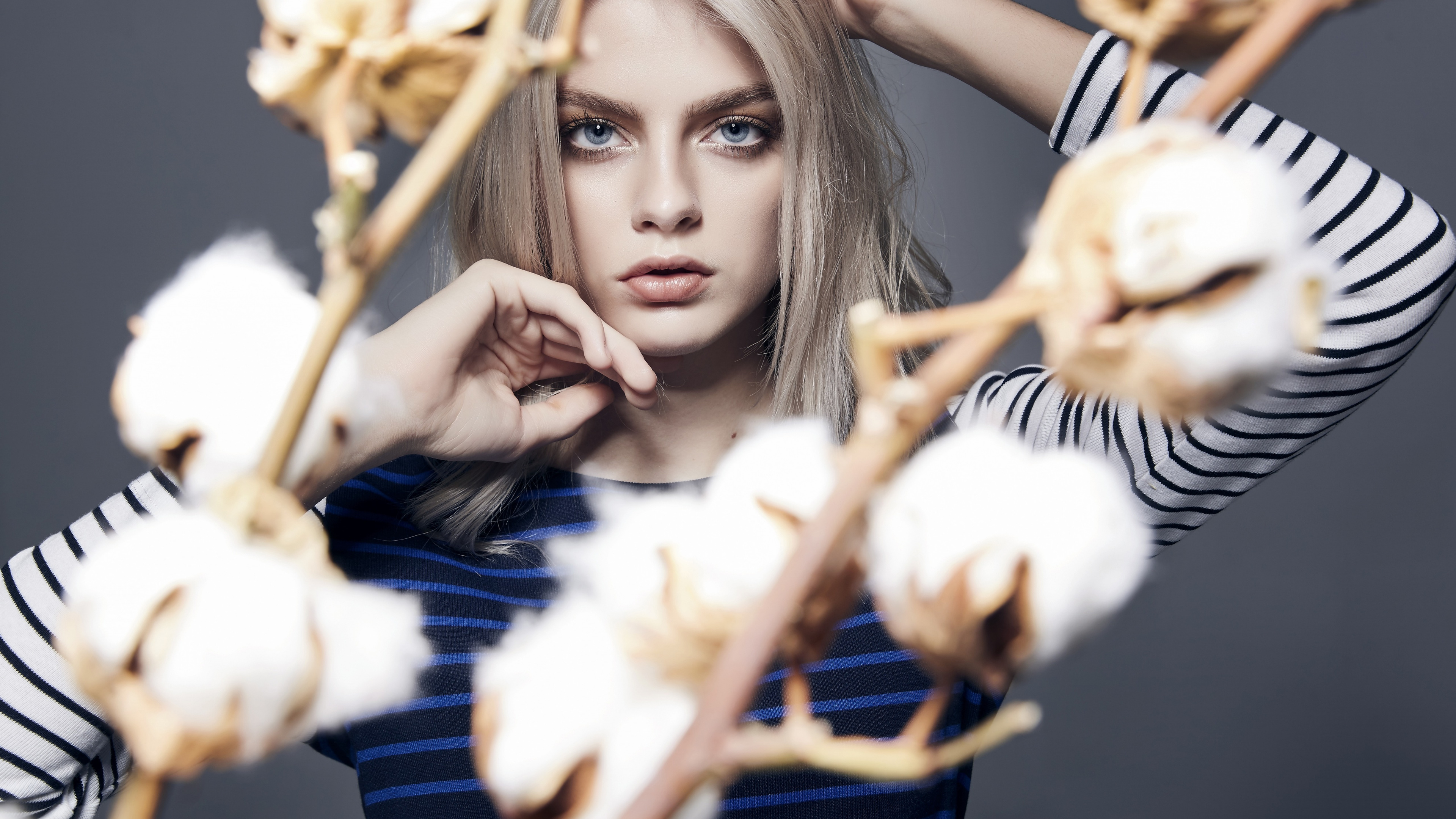 Обои красота, модель, лицо, губа, глаз в разрешении 3840x2160