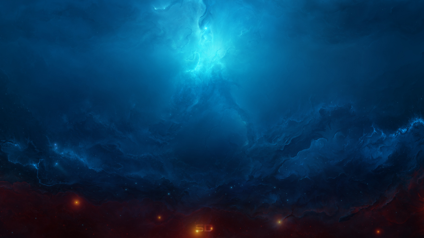 Обои Сверхширокий форматы, синий, природа, облако, свет в разрешении 1366x768