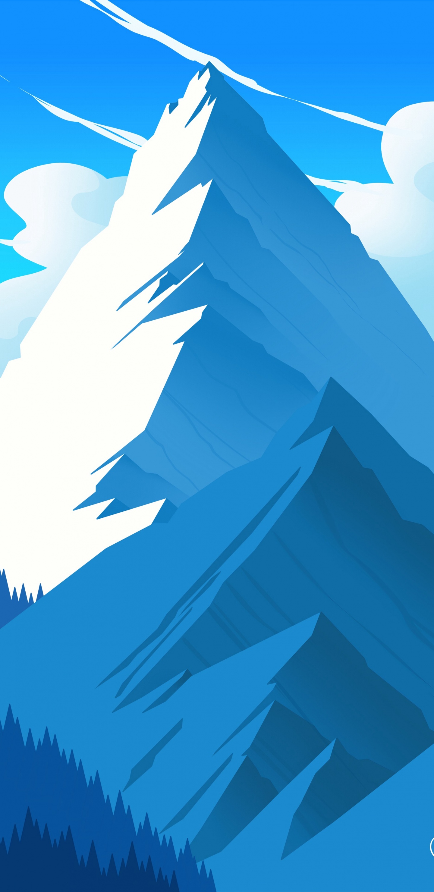 Обои цифровое искусство, арт, рисование, иллюстрация, синий в разрешении 1440x2960