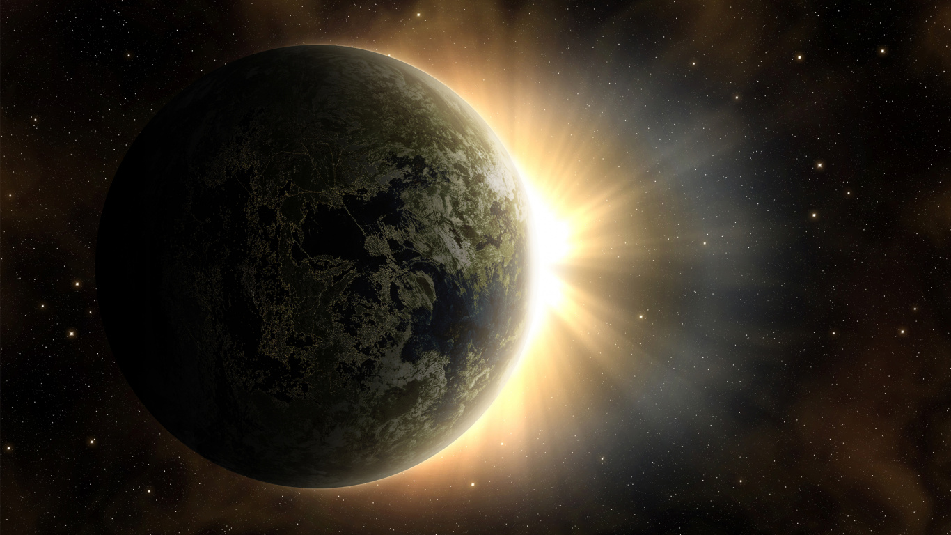 Обои земля, планета, космическое пространство, космос, атмосфера в разрешении 1366x768