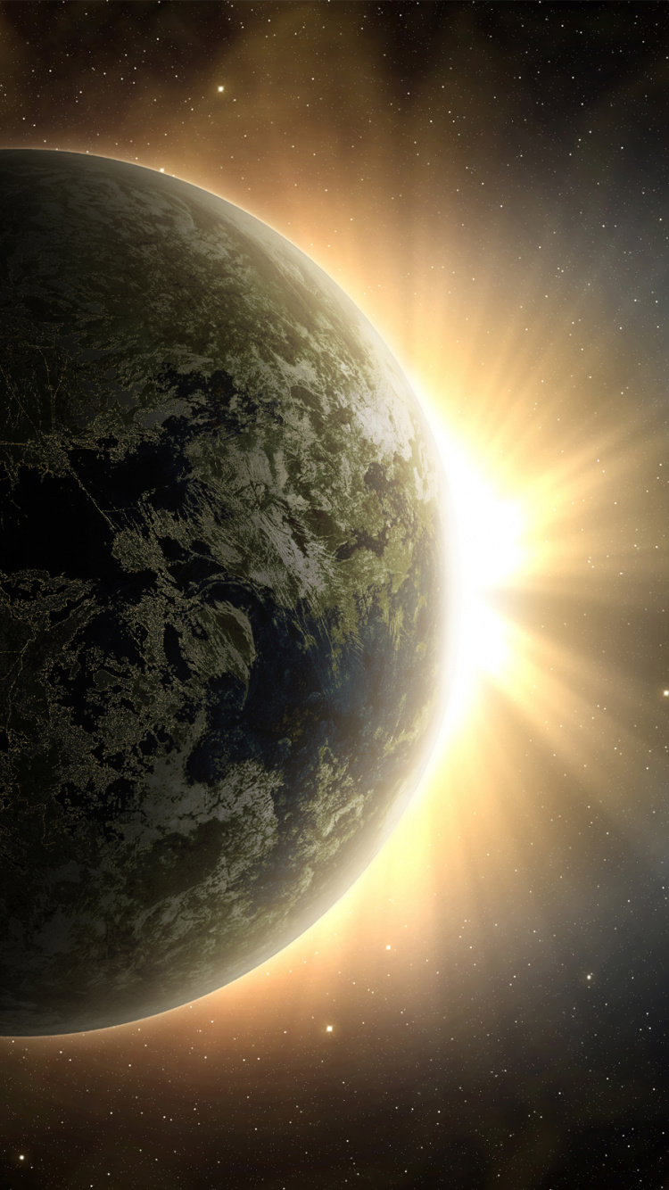 Обои земля, планета, космическое пространство, космос, атмосфера в разрешении 750x1334