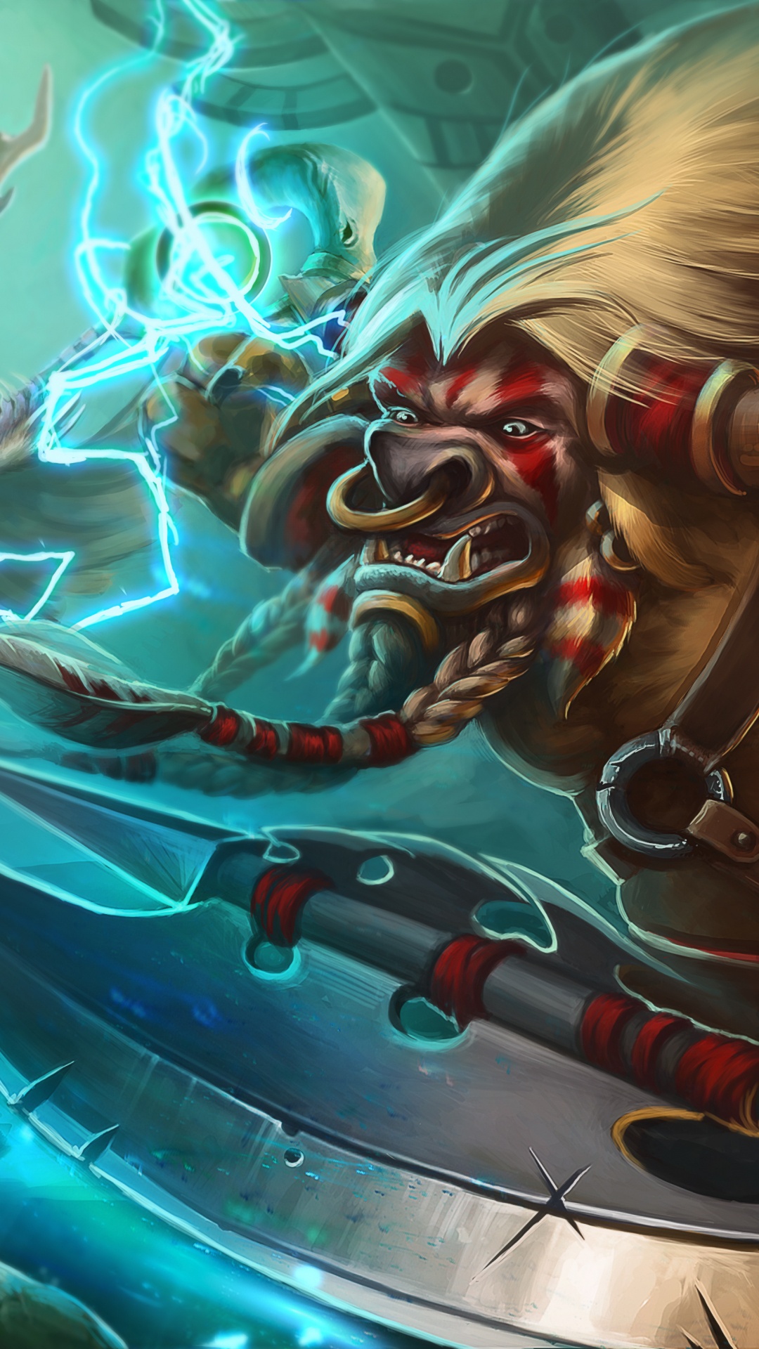 Обои графический дизайн, игра-боевик, Малфурион ярость бури, мифология, вымышленный персонаж в разрешении 1080x1920