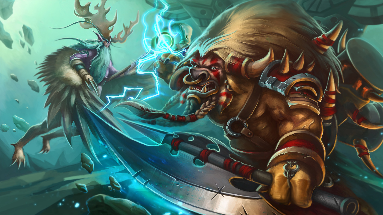 Обои графический дизайн, игра-боевик, Малфурион ярость бури, мифология, вымышленный персонаж в разрешении 1280x720