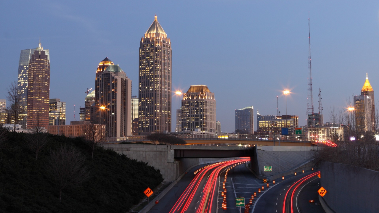 Обои Атланта, городской пейзаж, город, городской район, небоскреб в разрешении 1280x720
