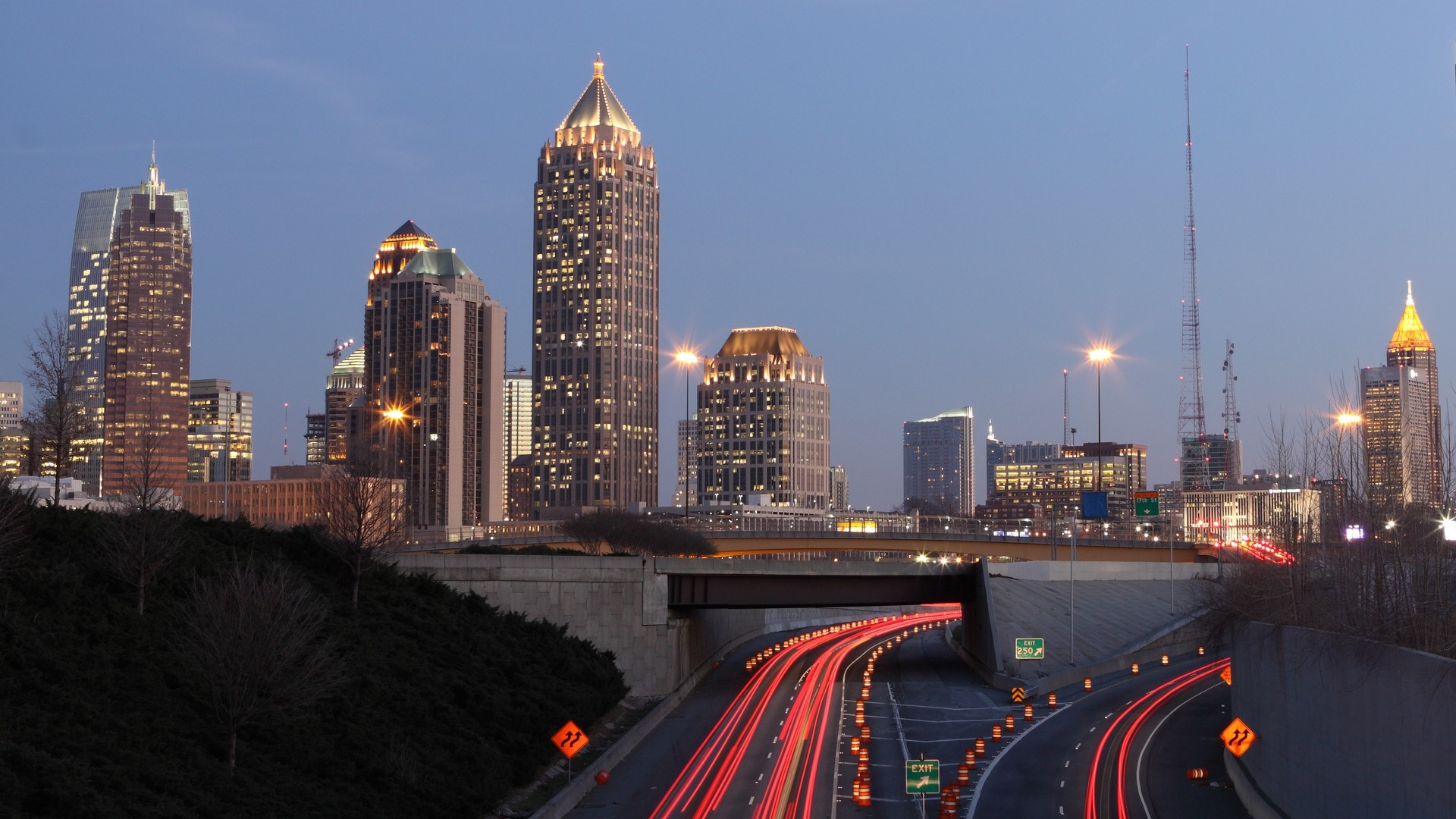 Обои Атланта, городской пейзаж, город, городской район, небоскреб в разрешении 1920x1080