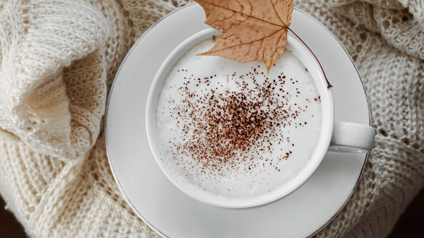 Обои латте, кофе, пища, кофейная чашка, ингредиент в разрешении 1366x768