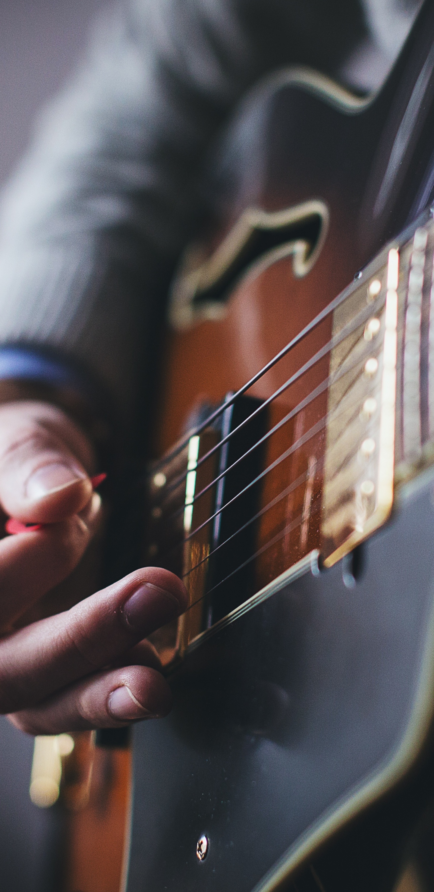 Обои гитара, акустическая гитара, струнный инструмент, электрогитара, музыкант в разрешении 1440x2960