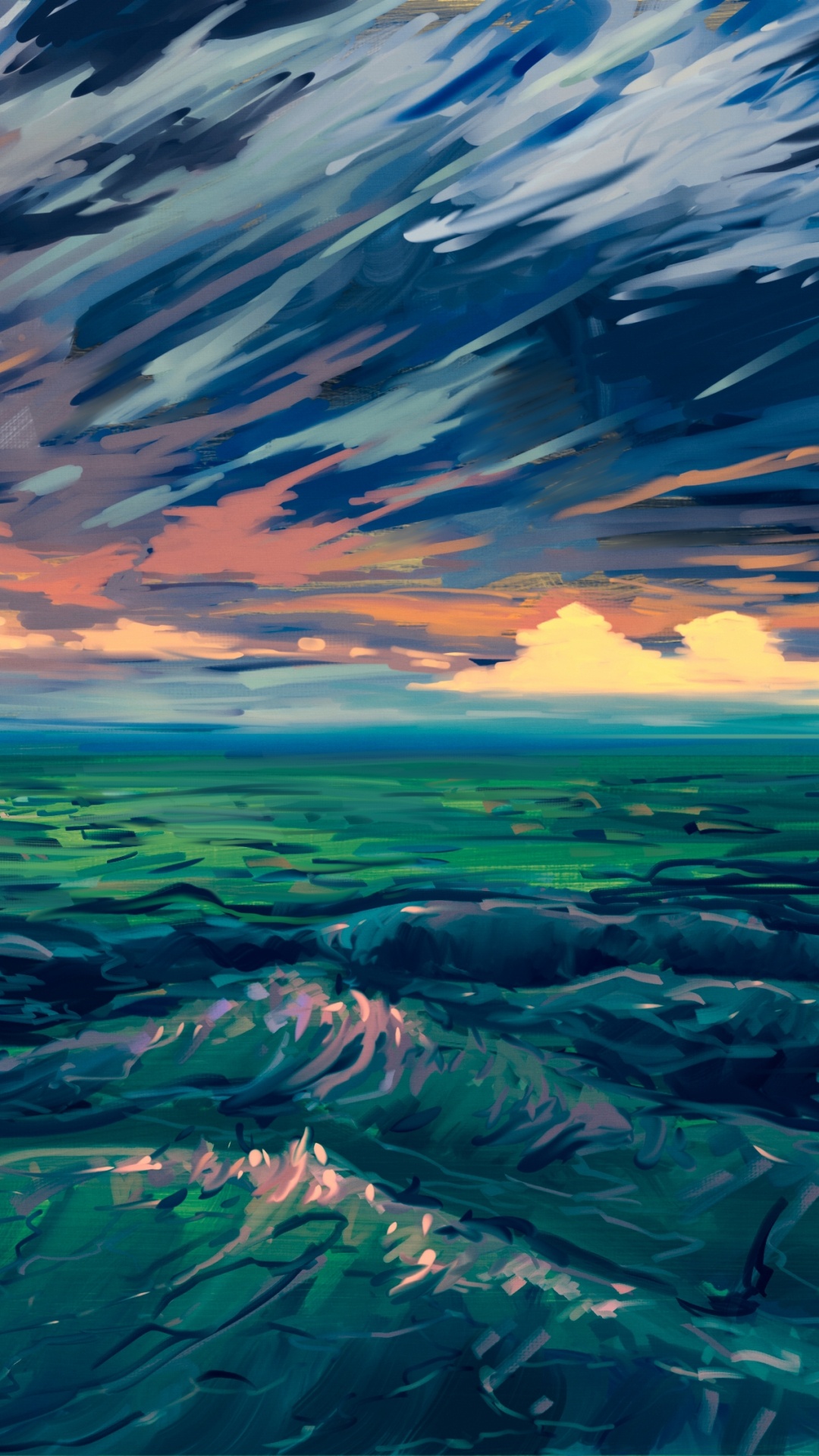 Обои цифровое искусство, арт, природа, вода, природный ландшафт в разрешении 1080x1920