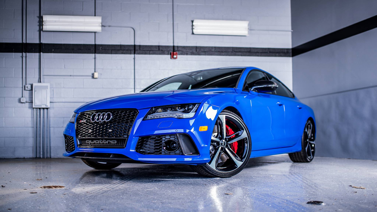 Обои авто, Audi RS7, audi, Ауди А7, синий в разрешении 1280x720