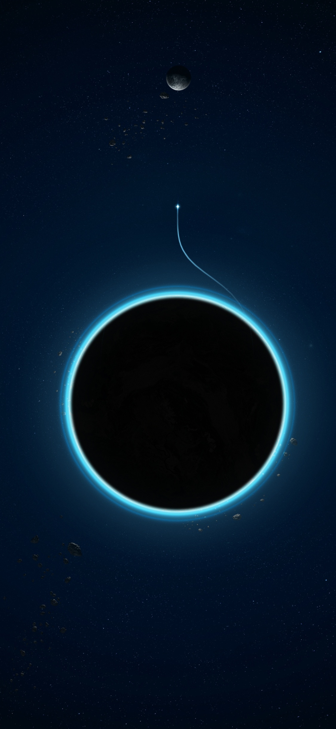 Обои атмосфера, космическое пространство, атмосфера земли, земля, затмение в разрешении 1125x2436