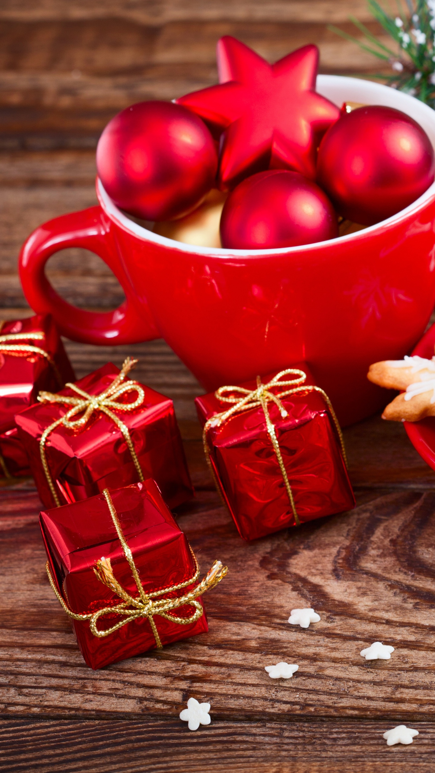 Обои Рождественский день, Новый год, пища, Рождественские украшения, Рождество в разрешении 1440x2560