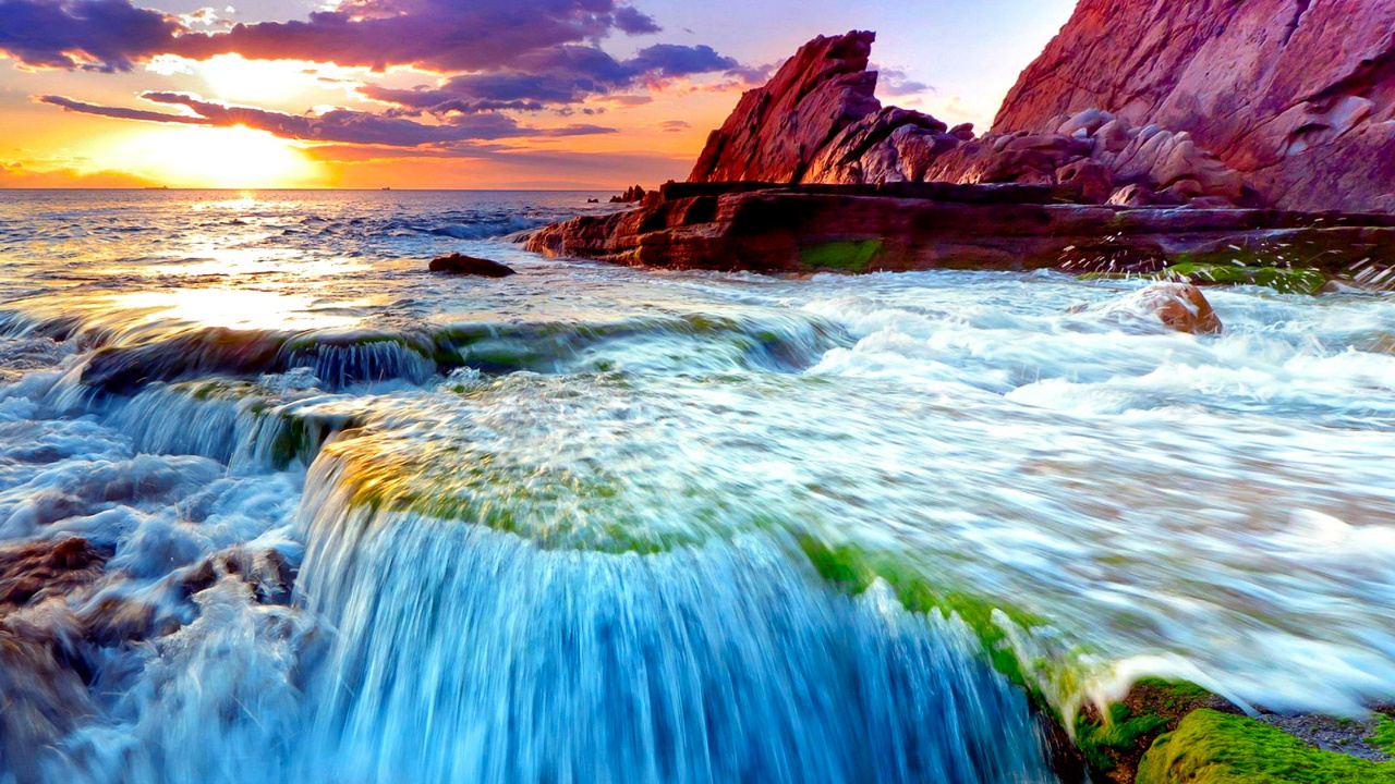 Обои природа, водоем, вода, волна, океан в разрешении 1280x720