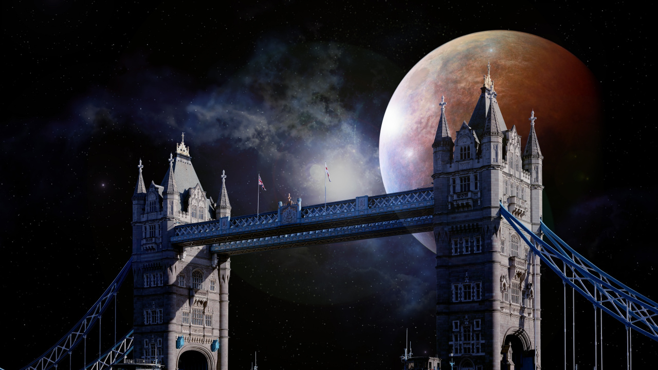 Обои тауэрский мост, лондонский Тауэр, лондонский мост, ночь, архитектура в разрешении 1280x720