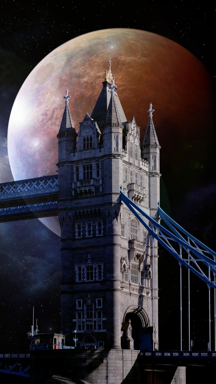 Обои тауэрский мост, лондонский Тауэр, лондонский мост, ночь, архитектура в разрешении 720x1280
