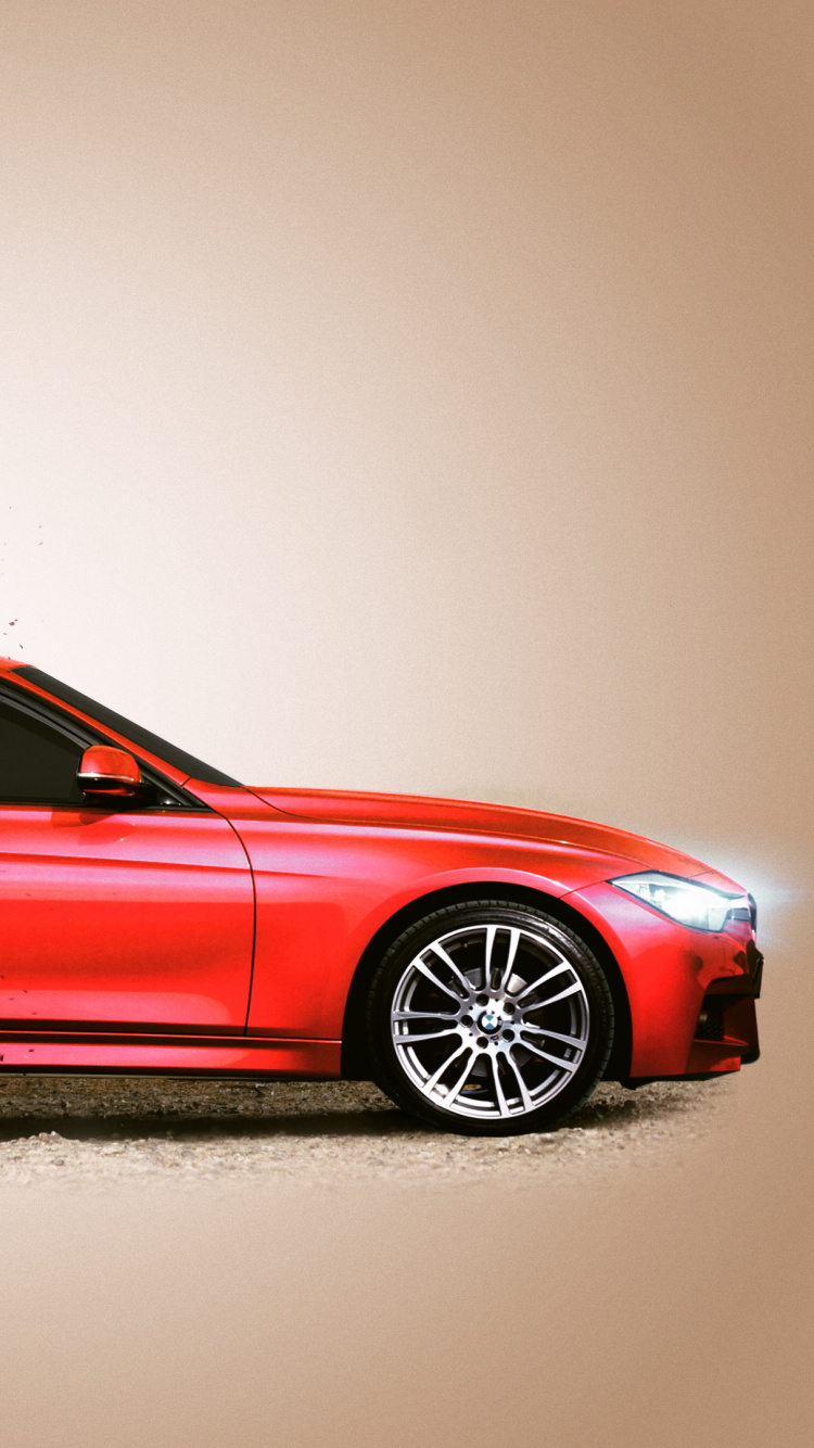 Обои авто, красный цвет, спорткар, БМВ М5, колесо в разрешении 750x1334
