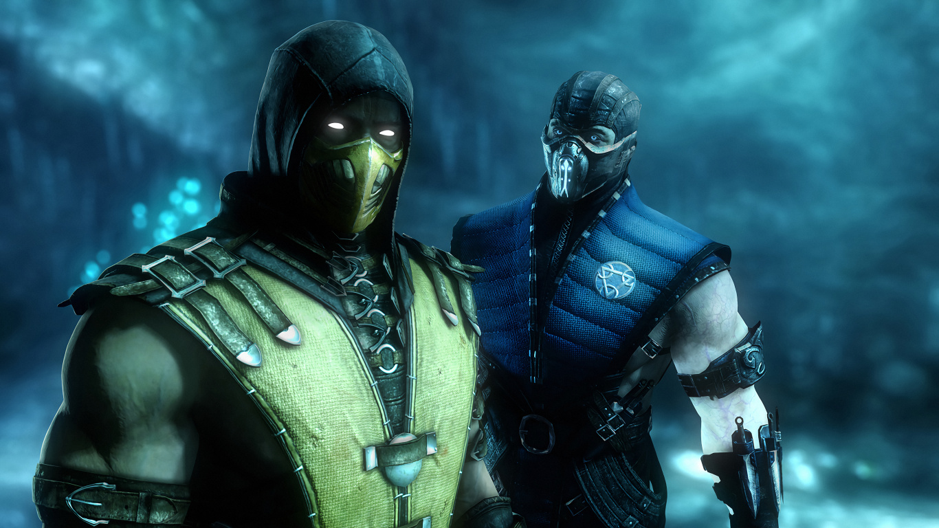 Обои mortal kombat x, Мортал Комбат 11, Скорпион, Цифровой композитинг, кино в разрешении 1366x768