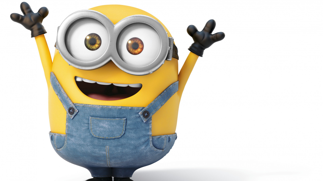 Обои Боб миньон, подручные, мультфильм, мультик, желтый в разрешении 1280x720