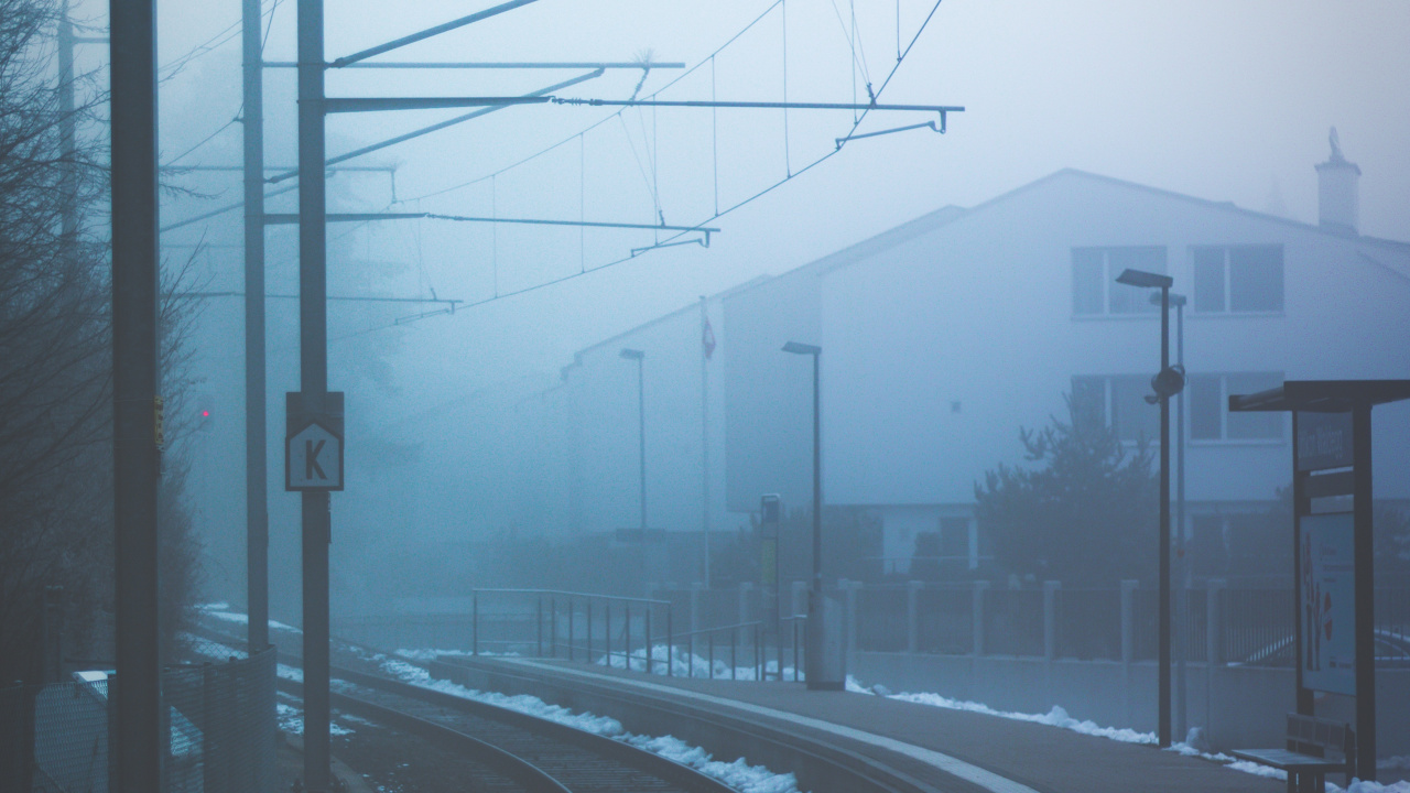 Обои транспорт, железнодорожный транспорт, железная дорога, воздушной линии электропередач, линия в разрешении 1280x720