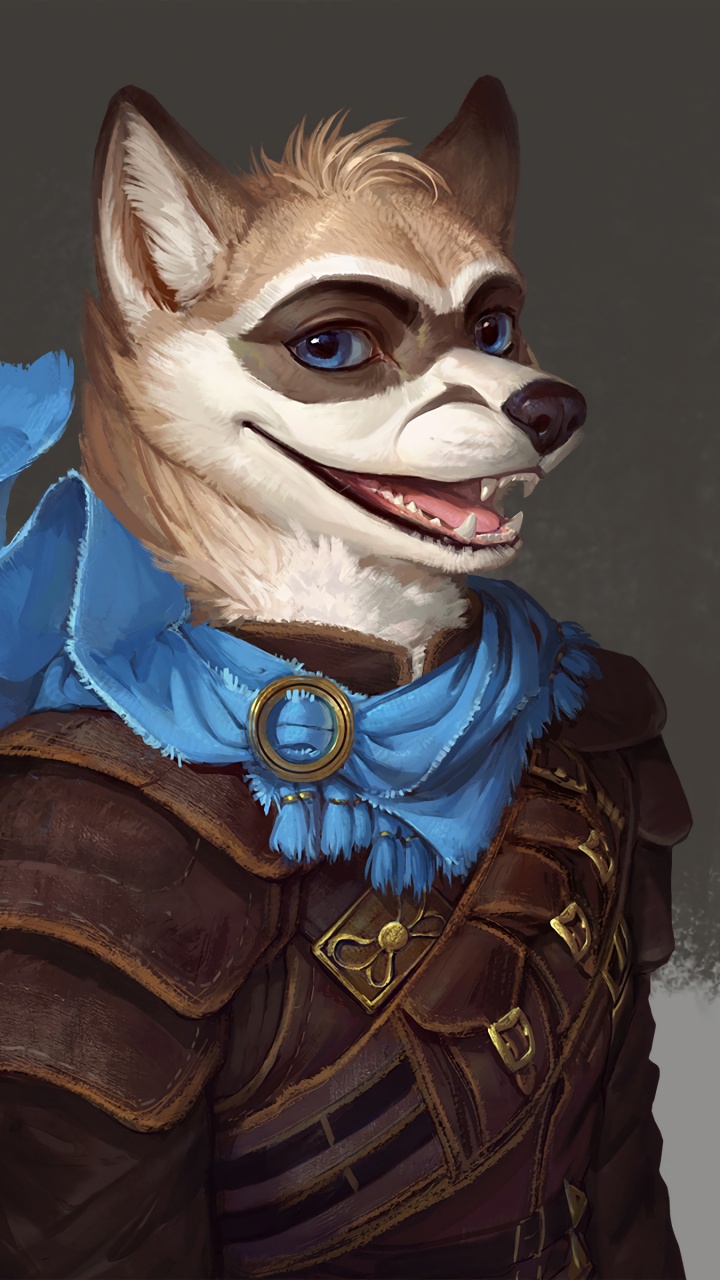 Обои арт, морда, иллюстрация, бакенбарды, улыбка в разрешении 720x1280