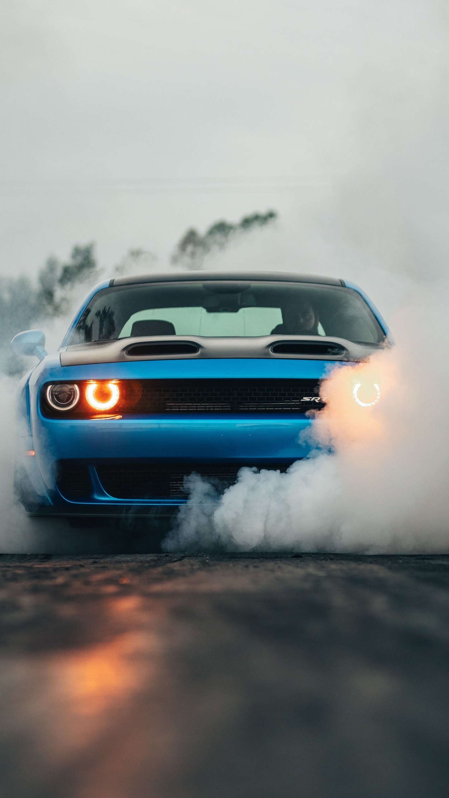 Обои dodge, 2019 Додж Челленджер СРТ мегеру, авто, мускул кар, дрифтинг в разрешении 1440x2560