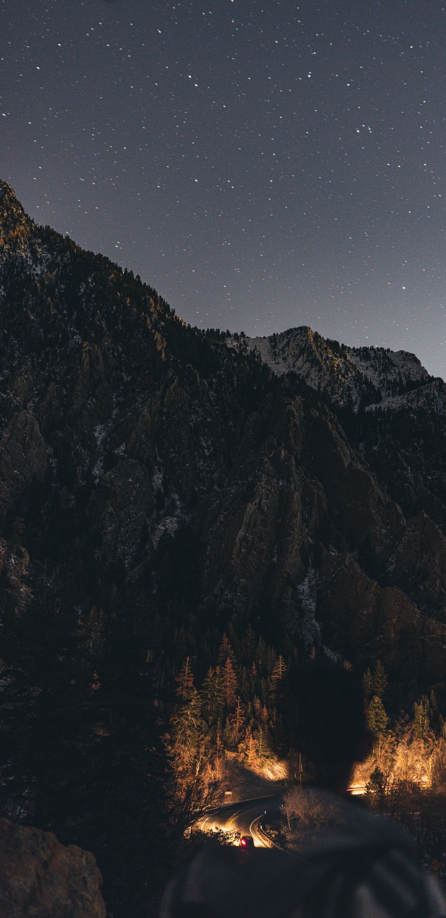 Обои природа, земля, атмосфера, гора, черный в разрешении 1440x2960