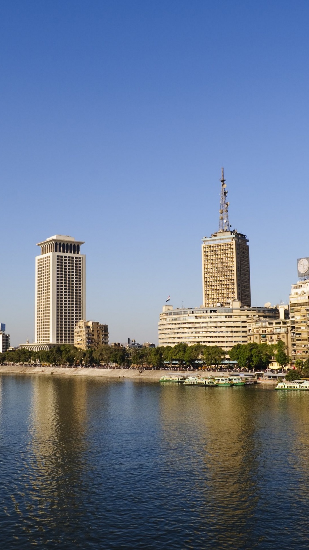 Обои линия горизонта, Каир, город, городской пейзаж, дневное время в разрешении 1080x1920