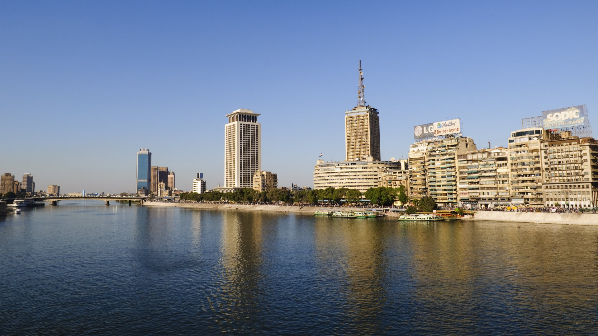 Обои линия горизонта, Каир, город, городской пейзаж, дневное время в разрешении 1920x1080