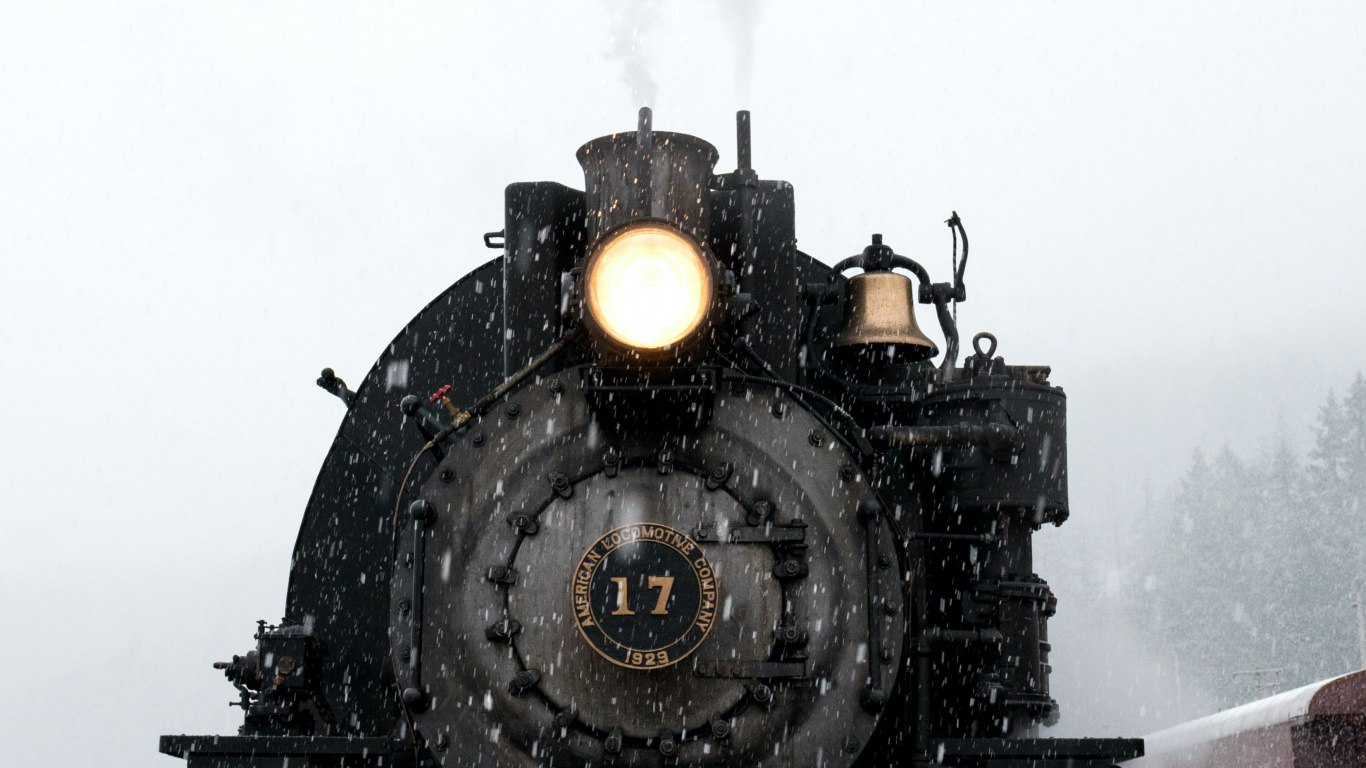 Обои эстетизм гарри поттер зимние иконы, Гарри Поттер, поезд, облако, подвижной состав в разрешении 1366x768