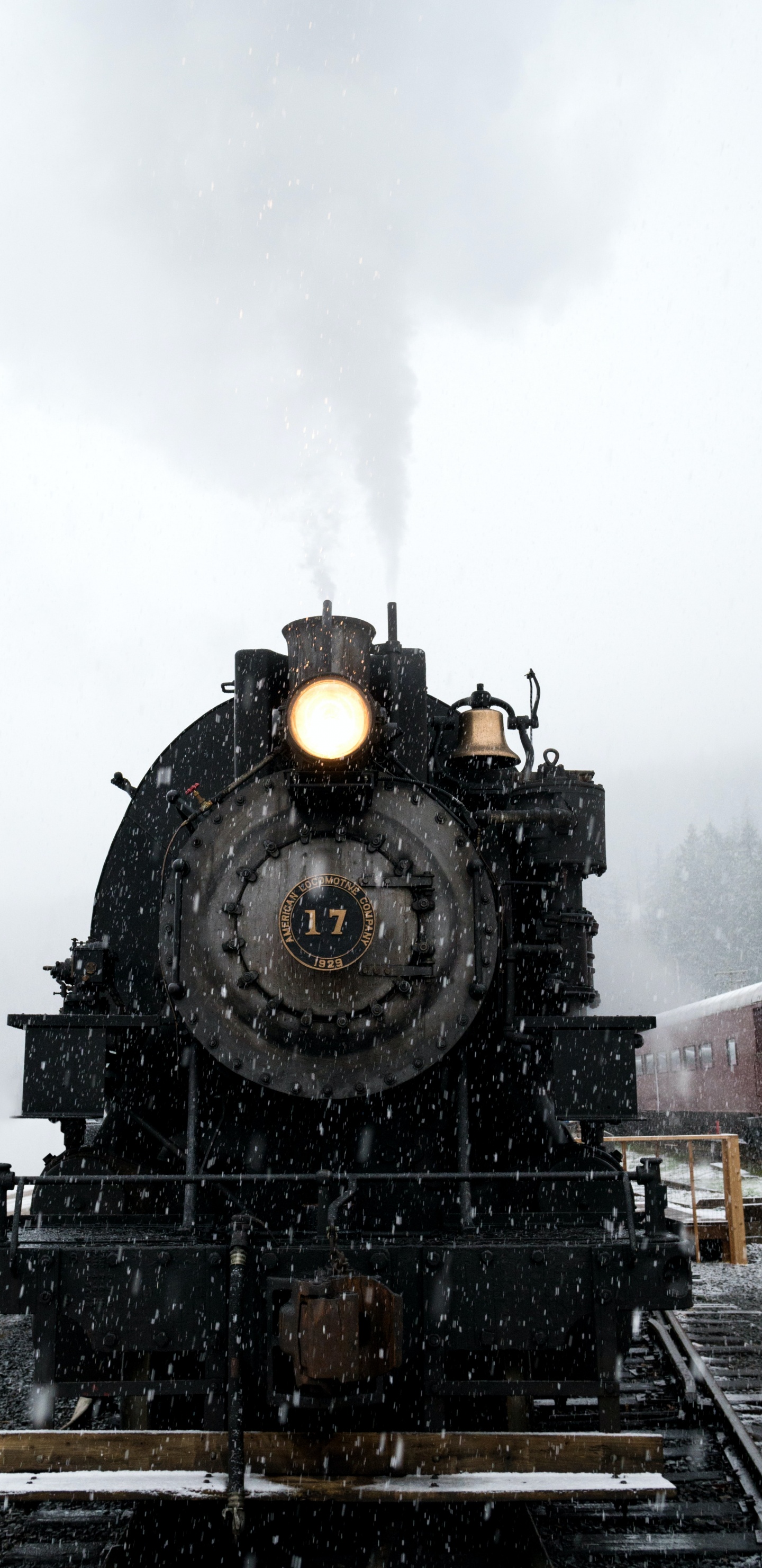 Обои эстетизм гарри поттер зимние иконы, Гарри Поттер, поезд, облако, подвижной состав в разрешении 1440x2960