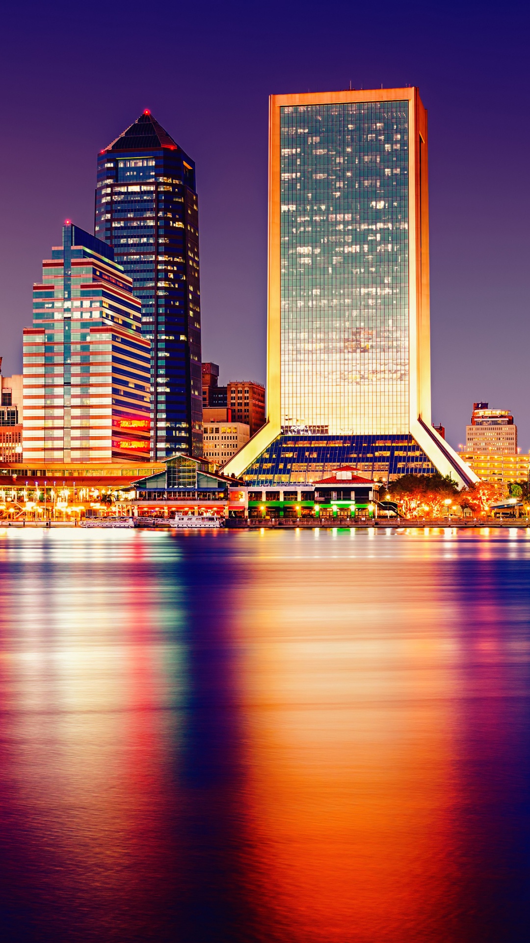 Обои фонтан дружбы, Джексонвилль, Тампа, вода, здание в разрешении 1080x1920