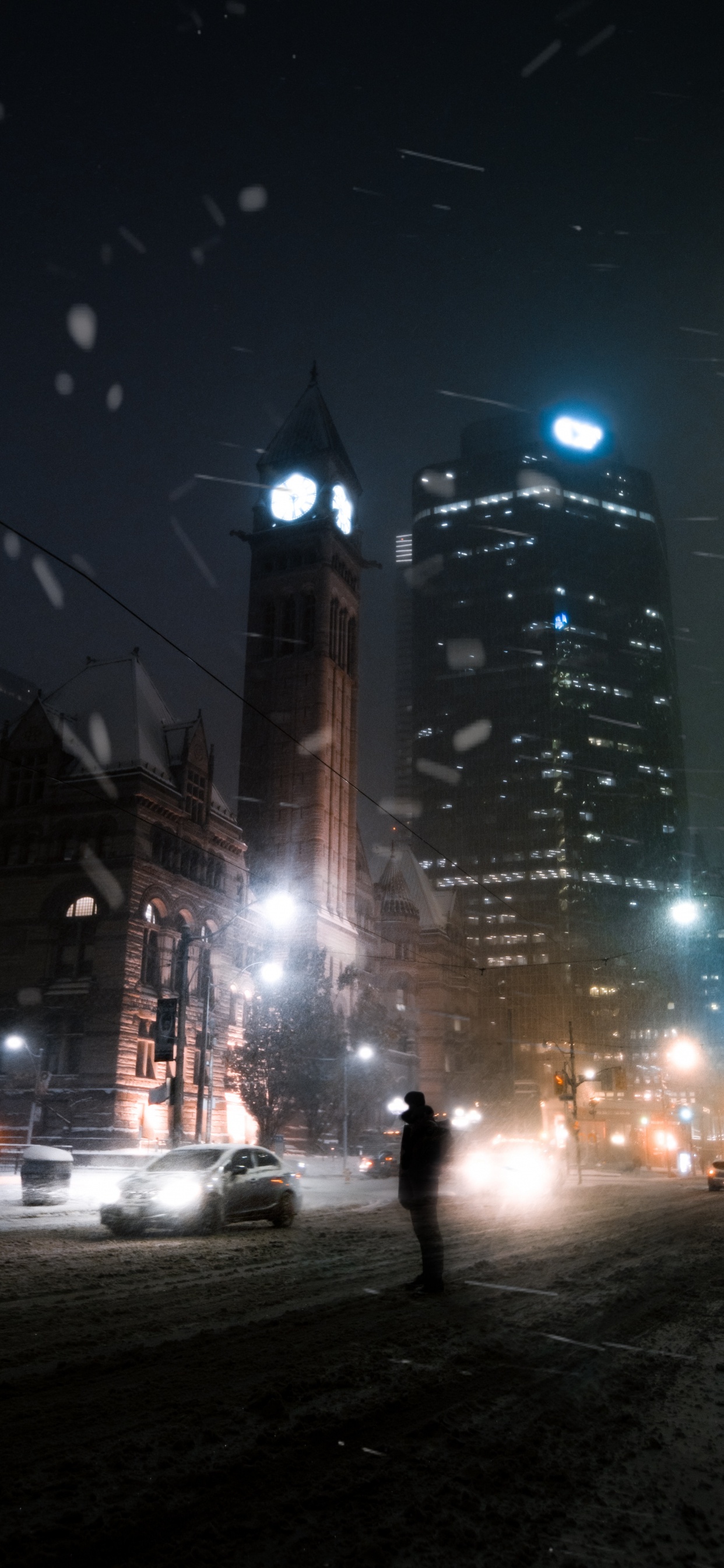 Обои небоскреб, архитектура, свет, здание, город в разрешении 1242x2688