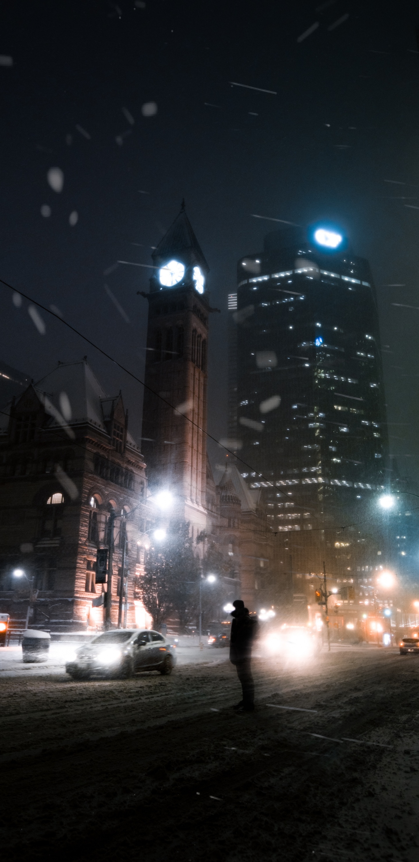 Обои небоскреб, архитектура, свет, здание, город в разрешении 1440x2960