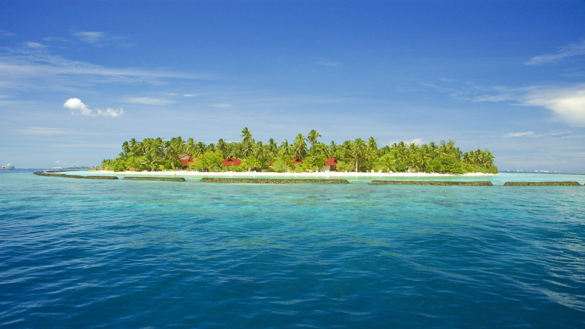 Обои Курумба Мальдивы, бали, Остров, прибежище, море в разрешении 1920x1080