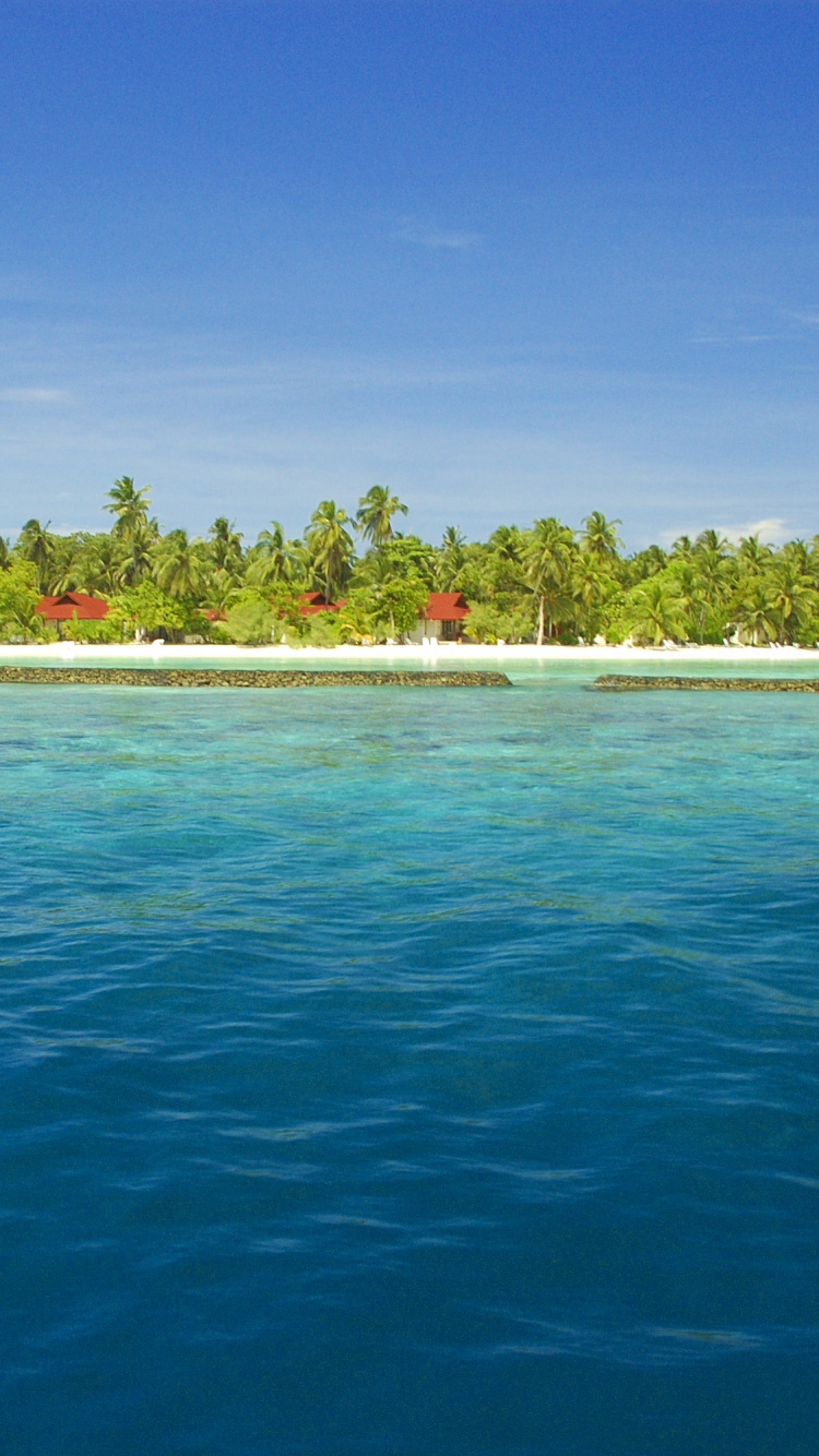 Обои Курумба Мальдивы, бали, Остров, прибежище, море в разрешении 750x1334