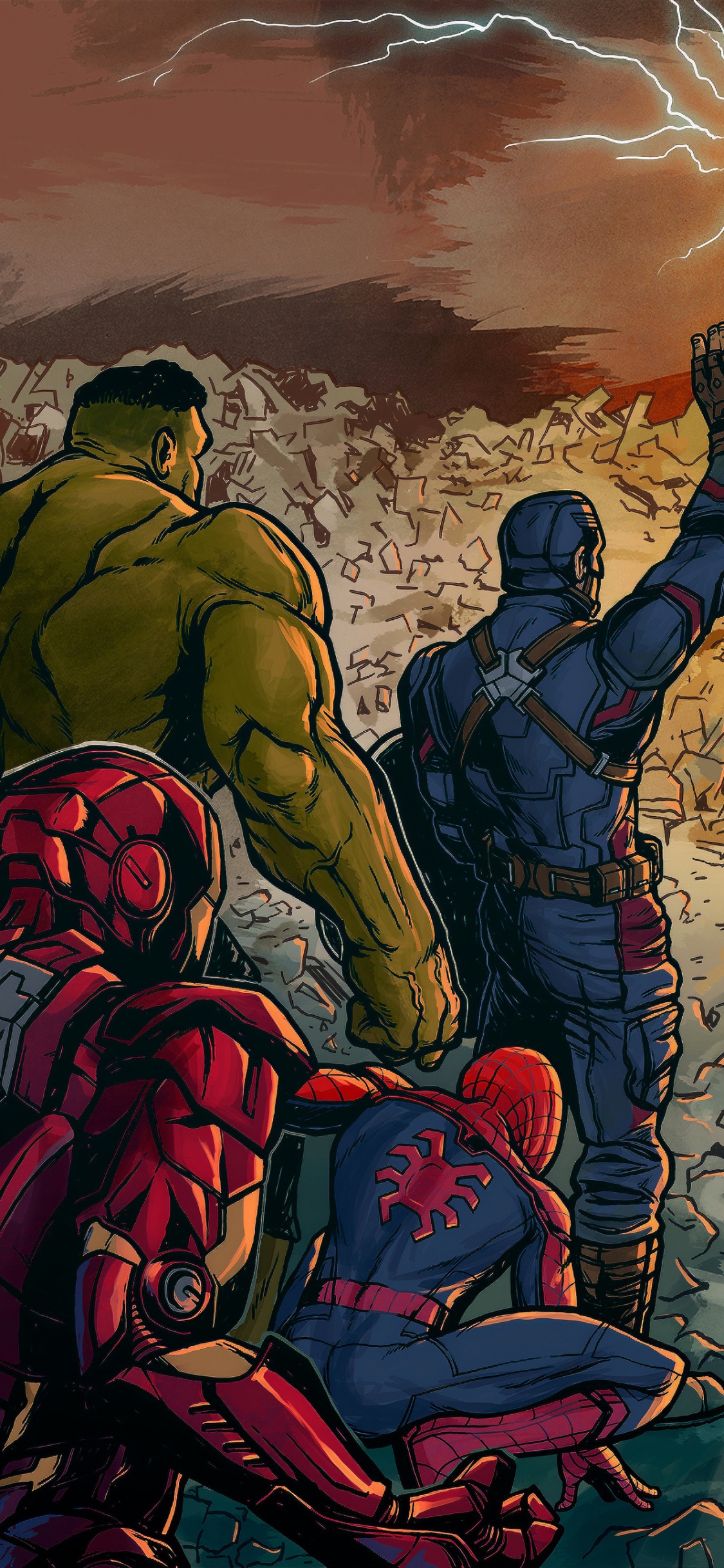 Обои комиксы Марвел, супергерой, фикция, комиксы, иллюстрация в разрешении 1125x2436