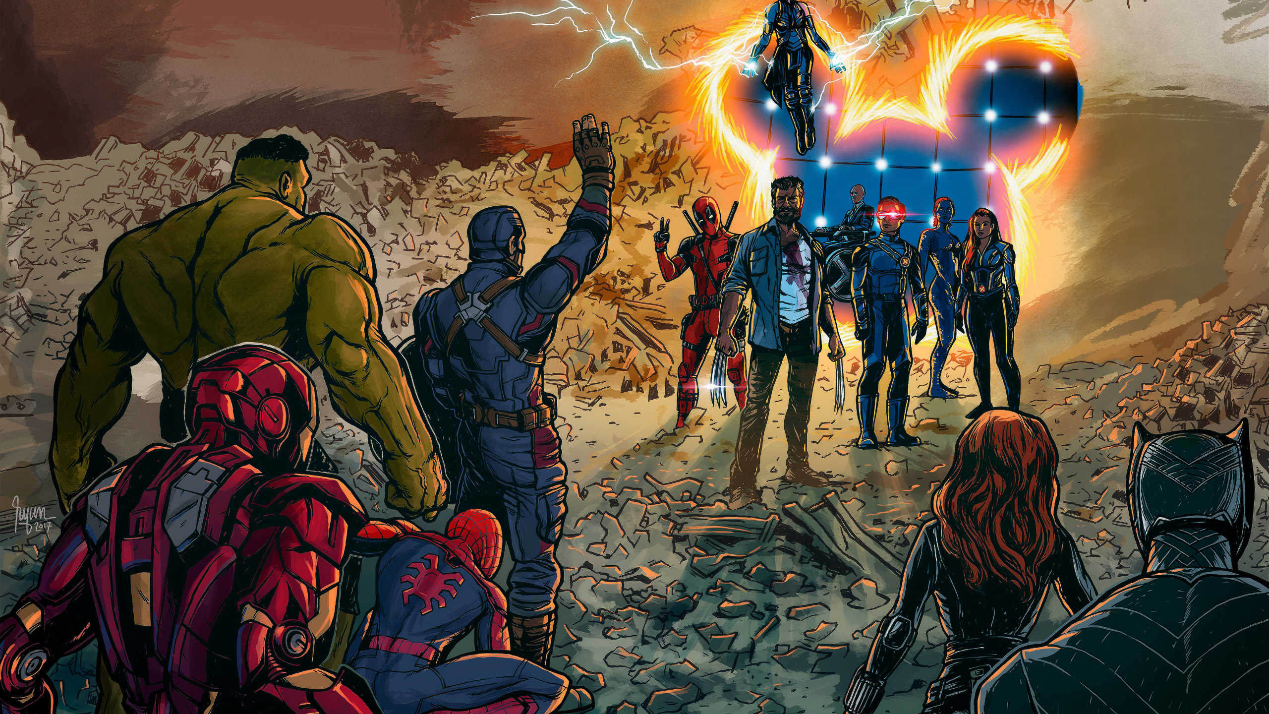 Обои комиксы Марвел, супергерой, фикция, комиксы, иллюстрация в разрешении 2560x1440