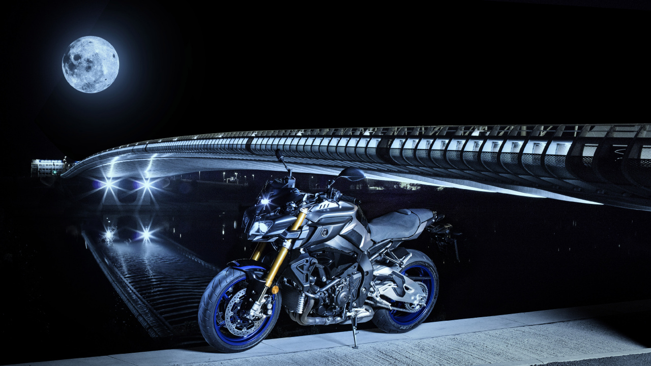Обои авто, Ямаха МТ-10, ночь, Скутер, мотоцикл в разрешении 1280x720