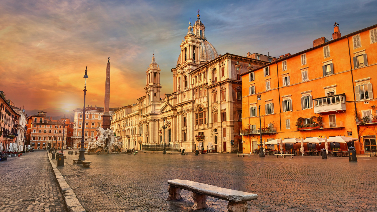 Обои Рим, город, городок, городская площадь, рыночная площадь в разрешении 1280x720