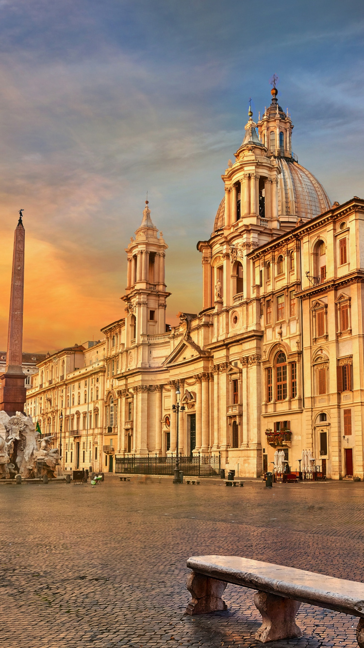 Обои Рим, город, городок, городская площадь, рыночная площадь в разрешении 750x1334